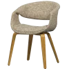 Woood Yossi eetkamerstoel zand met houten poot naturel