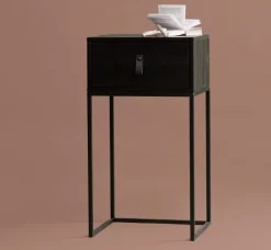 Woood Zola Nachtkastje Met Lade Geborsteld Diep Zwart [fsc]